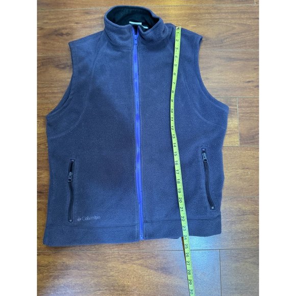 Columbia Purple Women's Outdoor Full Zip Fleece Vest Size L Pockets - Picture 10 of 11